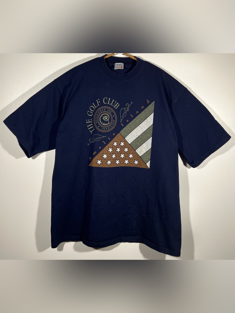 VTG 90s The Golf Club Amelia Island American Flag  TIME OUT Oversized 2XL Shirt